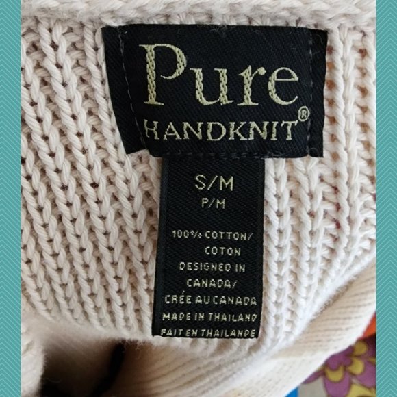 Pure Handknit Chunky Knit Button Front Cardigan w/ Chainlink Detail - Picture 5 of 5